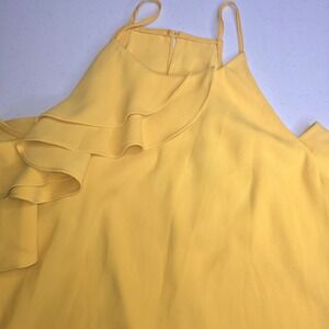 HALSTON HERITAGE Size 8 Yellow Top Mob Wife Retro -1413